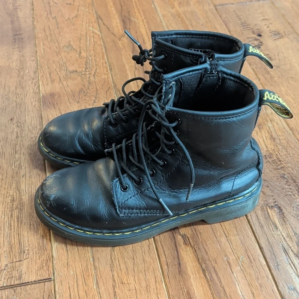 Dr. Martens 1460 J Black Leather Lace-Up Boots